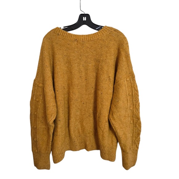 Old Navy Cozy Grandmacore Large Chunky Bobble Knit Sweater Gold Yellow New - Picture 4 of 12
